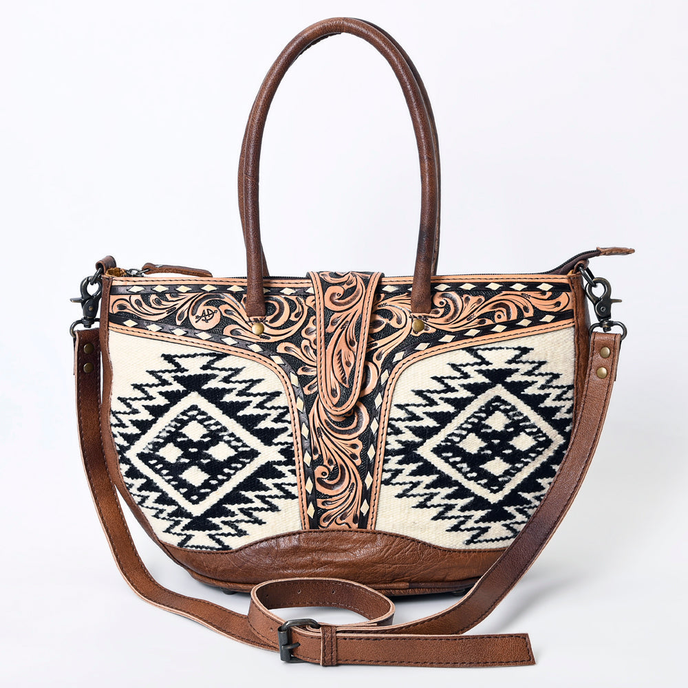 American Darling ADBG1084 Tote Hand Tooled Saddle Blanket Genuine Leather women bag western handbag purse
