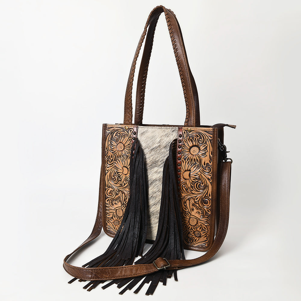 American Darling Tote Hand Tooled Hair-onGenuine Leather women bag western handbag purse