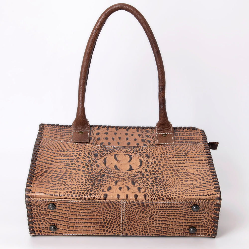 American Darling Crocodile Embossed Genuine Leather Women Bag Western Handbag Purse