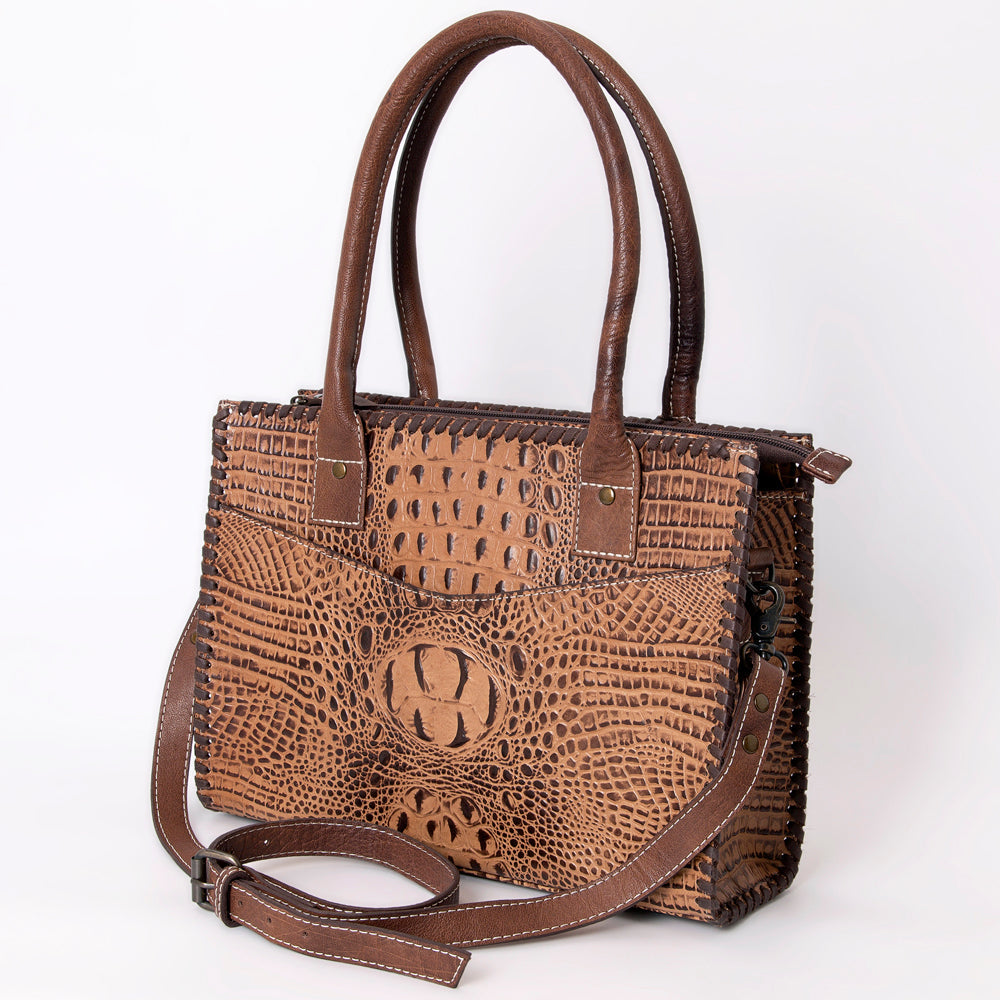 American Darling Crocodile Embossed Genuine Leather Women Bag Western Handbag Purse