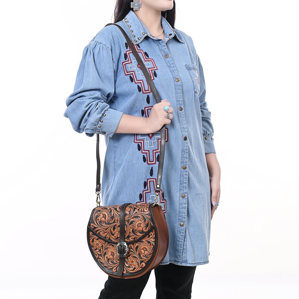 American Darling ADBGA352 Crossbody Hand Tooled Genuine Leather Women Bag Western Handbag Purse