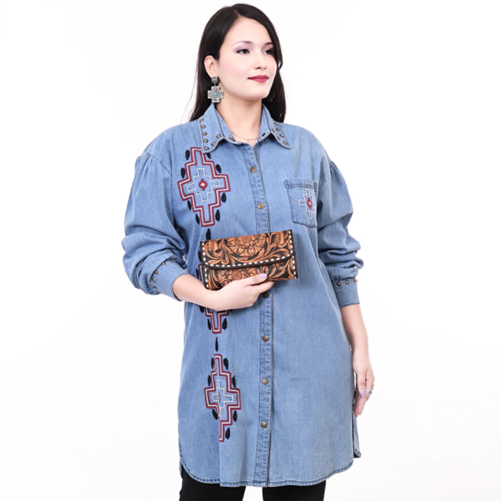 American Darling Wallet Hand Tooled Genuine Leather Women Bag Western Handbag Purse | Womens Handbags |Leather for Summer