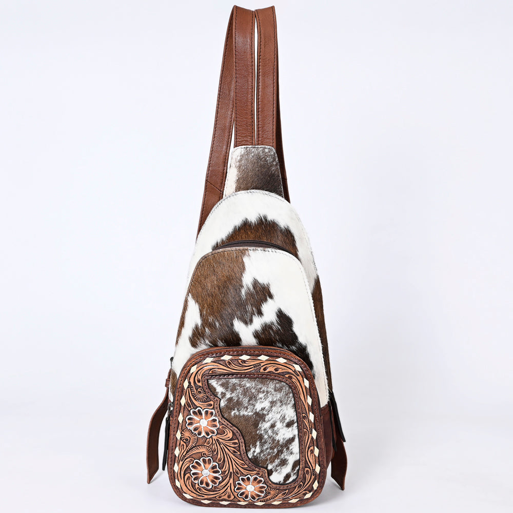 ADBG1182B American Darling Hand Tooled Hair On Genuine Leather Women Bag Western Handbag Purse