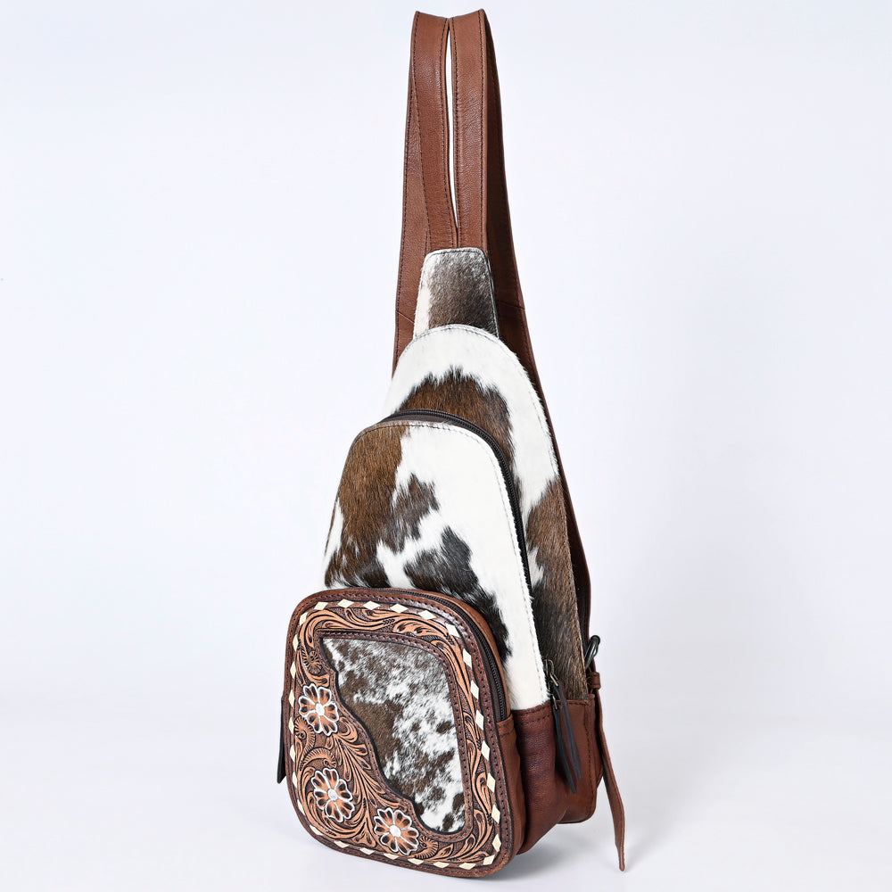 ADBG1182B American Darling Hand Tooled Hair On Genuine Leather Women Bag Western Handbag Purse