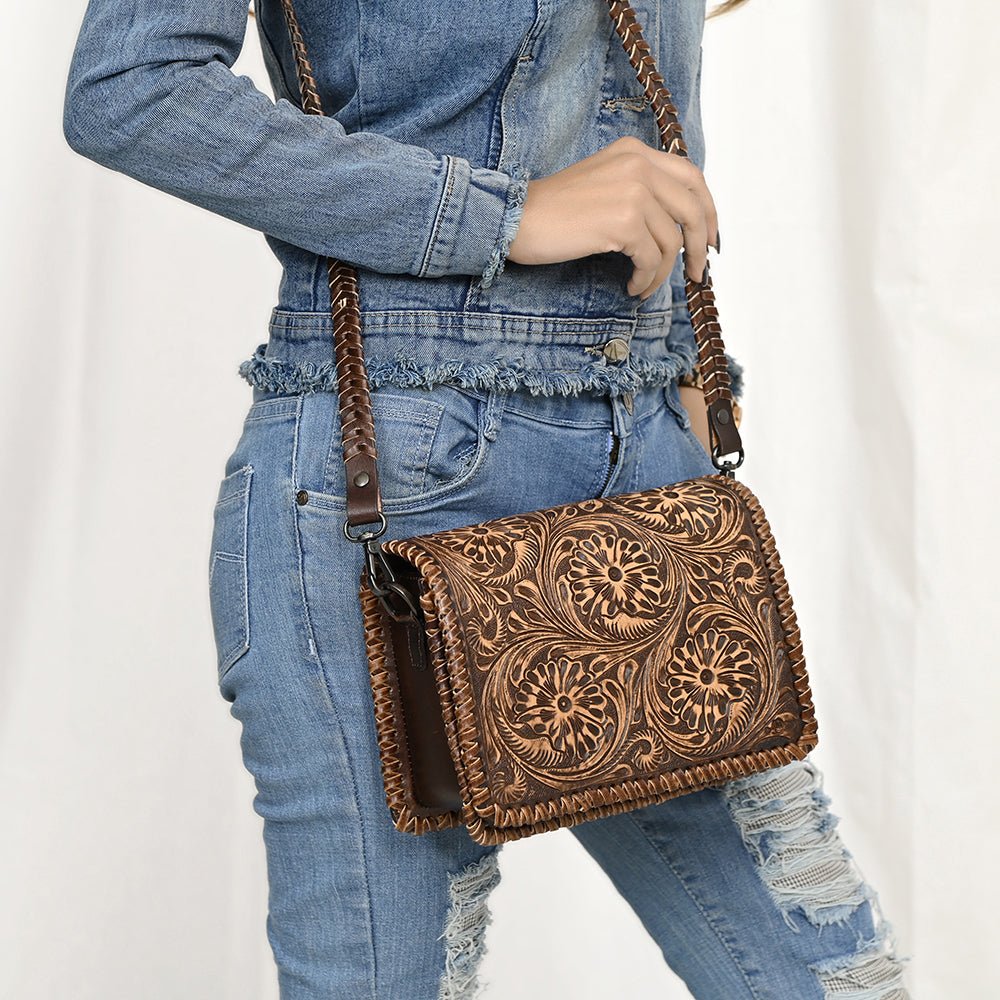 American Darling Cross Body I Hand Tooled Genuine Leather Women Bag Western Handbag Purse
