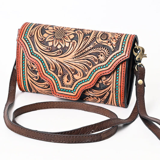 American Darling Hand Tooled Genuine Leather Women Bag Western Handbag Purse