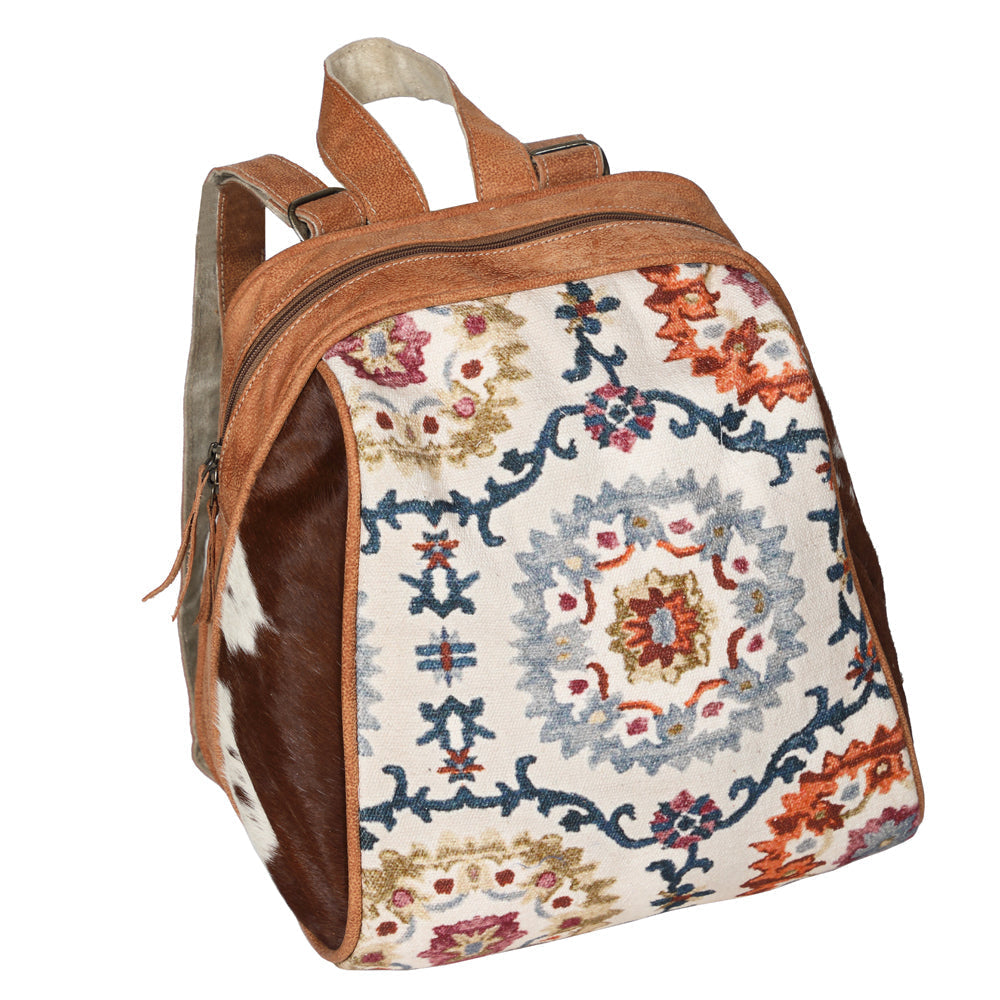 OHLAY KB600 Backpack Upcycled Canvas Hair-On Genuine Leather women bag western handbag purse
