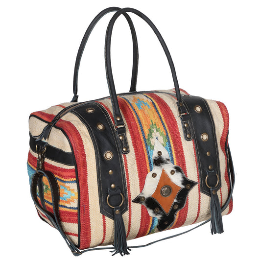 OHLAY KB657 DUFFEL Upcycled Wool Hair-on Genuine Leather women bag western handbag purse