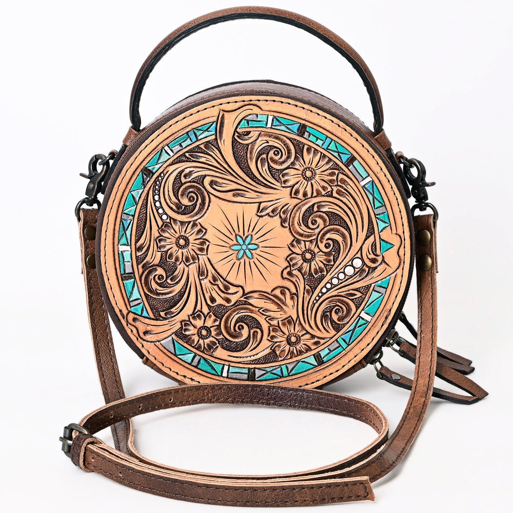 American Darling Canteen Hand Tooled Genuine Leather Women Bag Western Handbag Purse