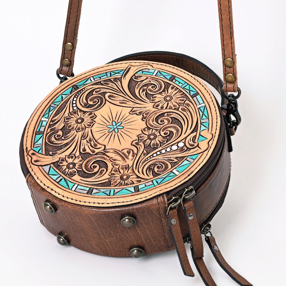 American Darling Canteen Hand Tooled Genuine Leather Women Bag Western Handbag Purse