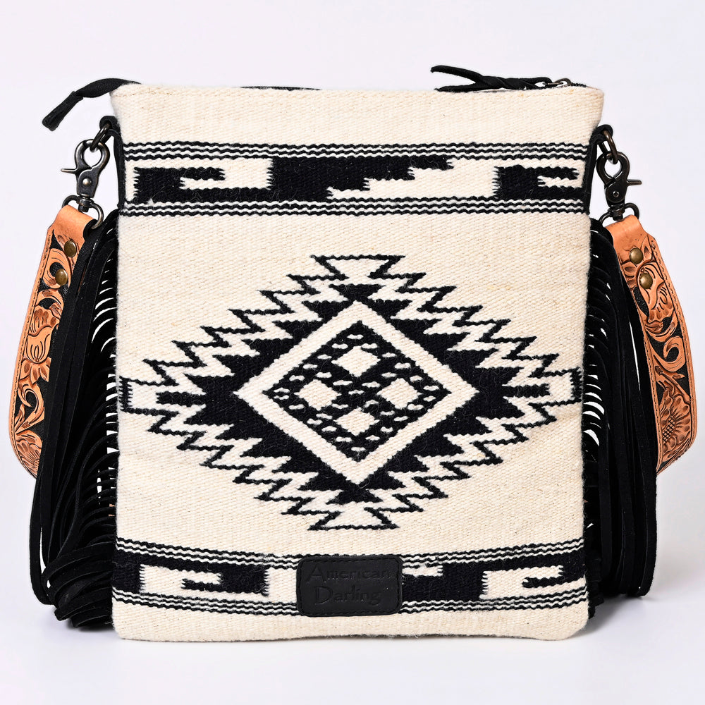 American Darling ADBGS192CA Messenger Saddle Blanket Genuine Leather Women Bag Western Handbag Purse