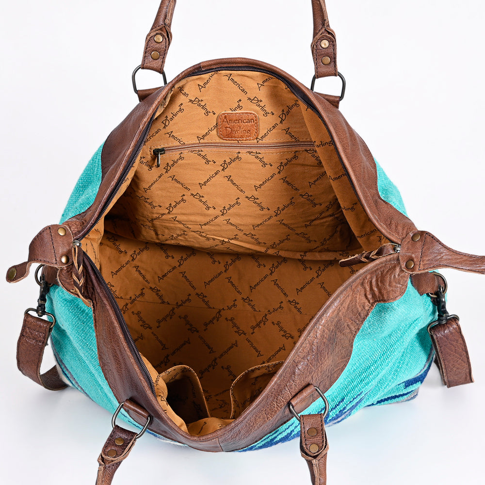 American Darling Duffel Saddle Blanket Genuine Leather Women Bag Western Handbag Purse