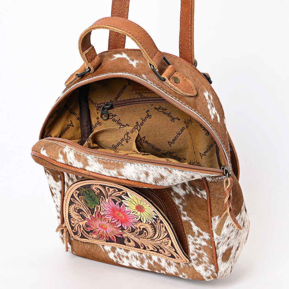 American Darling Hand Tooled Hair On Genuine Leather Women Bag Western Handbag Purse