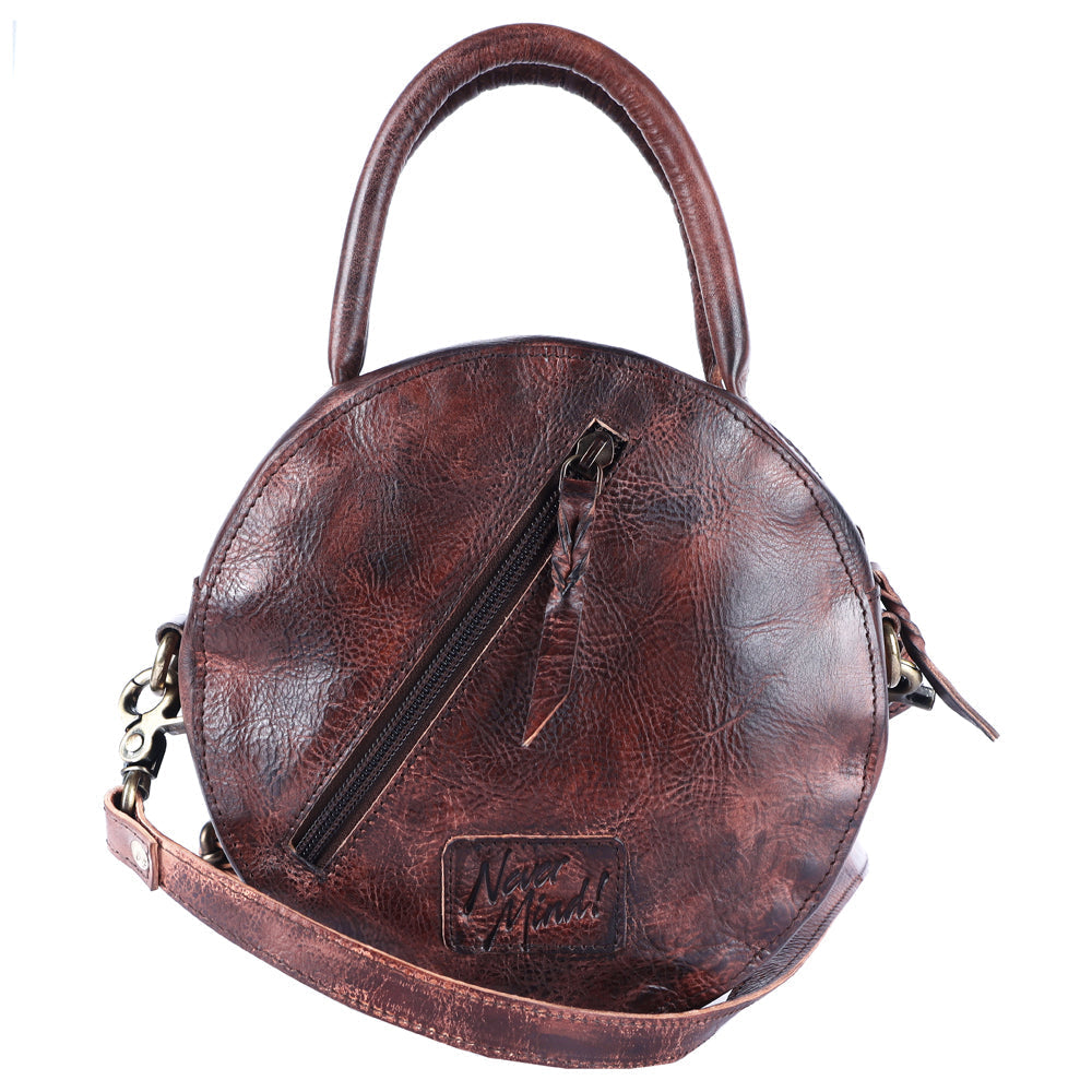 Never Mind Nmbgm136B Canteen Vintage Handmade Genuine Cowhide Leather Women Bag Western Handbag Purse