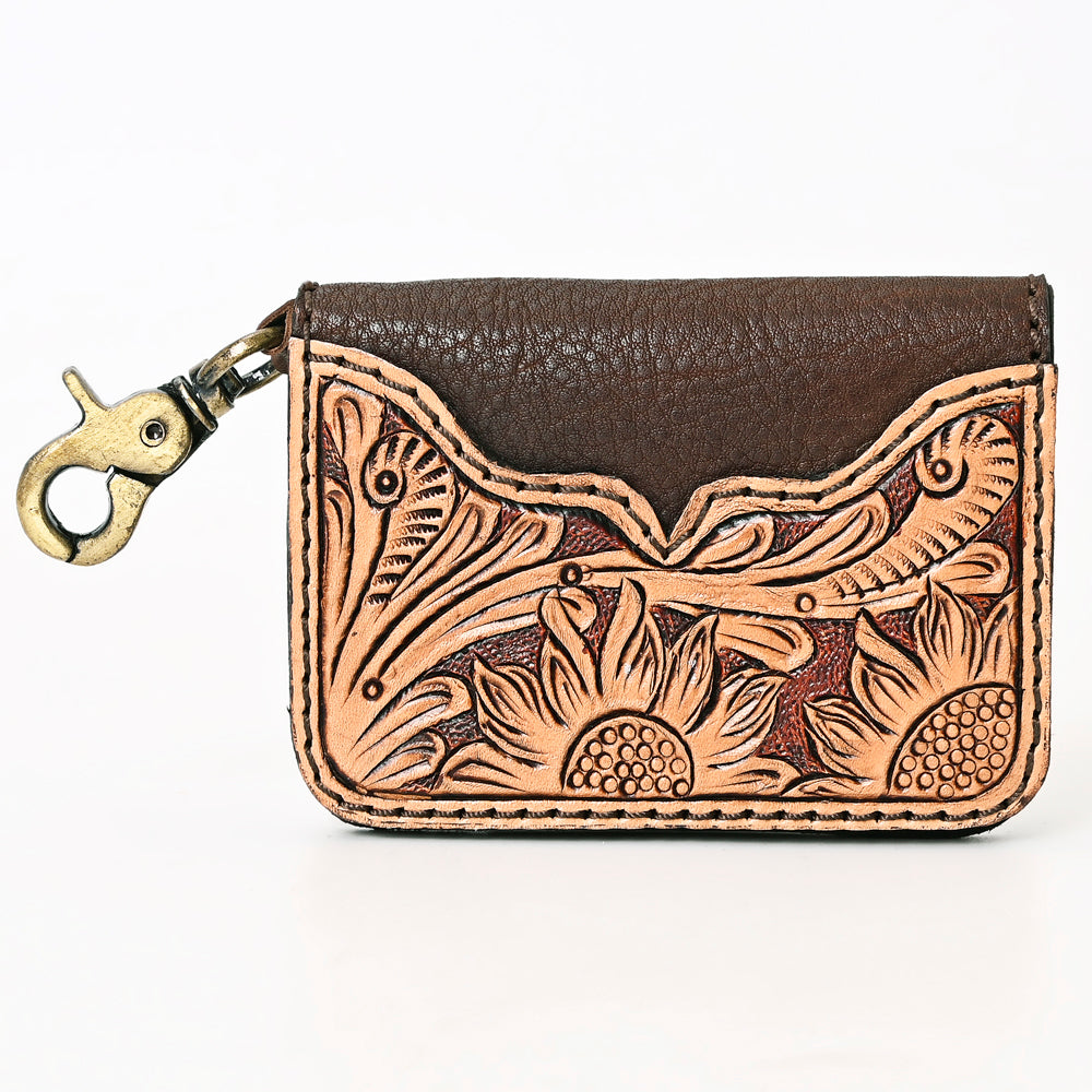 American Darling ADBGA407 Hand Tooled Carved Genuine Leather Keyring
