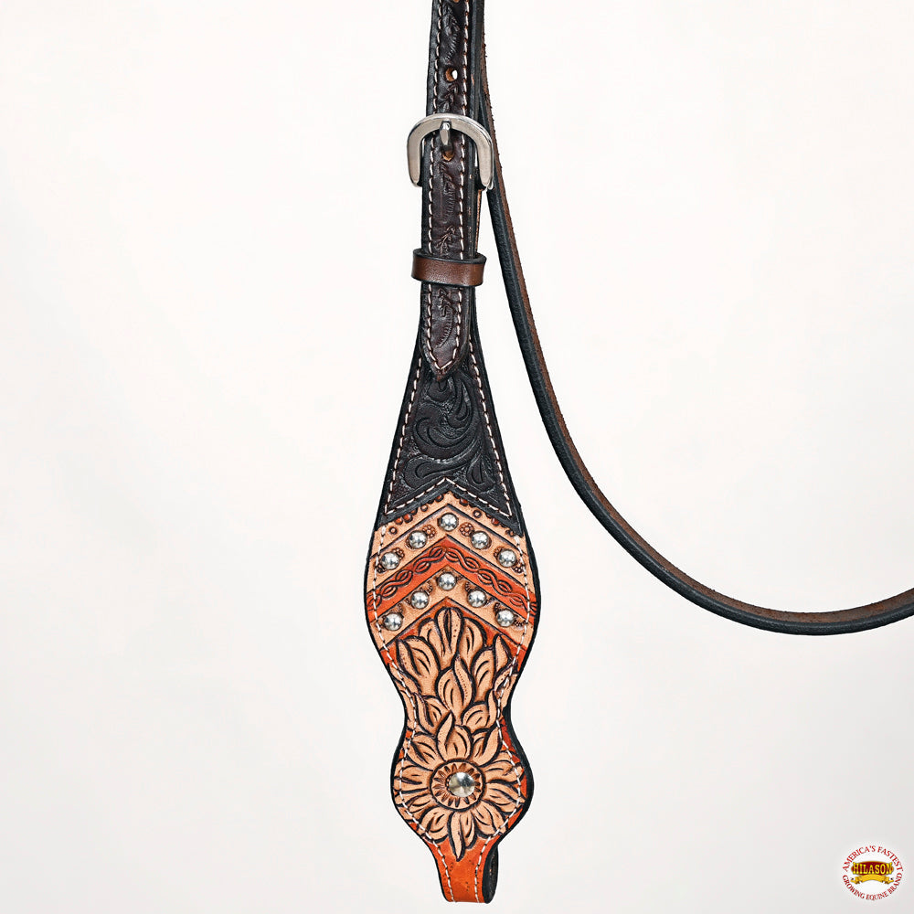 HILASON Western Horse Headstall Breast Collar Leather Brown