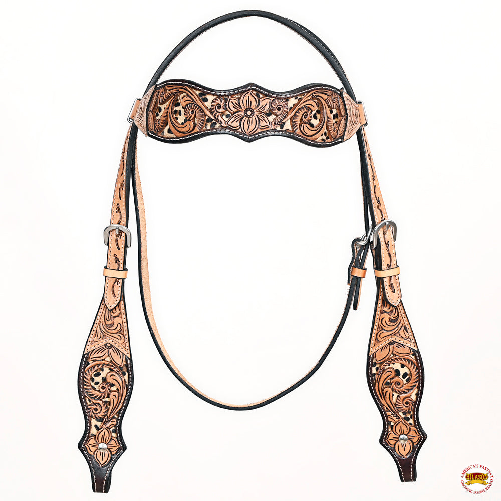 HILASON Western Horse Headstall Breast Collar Leather Tan