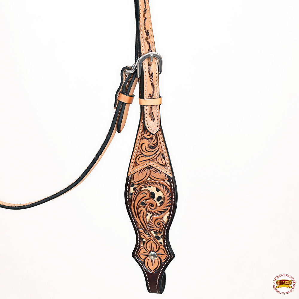 HILASON Western Horse Headstall Breast Collar Leather Tan