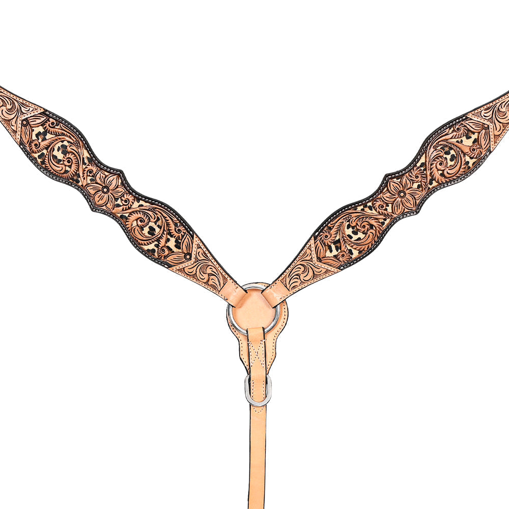 HILASON Western Horse Headstall Breast Collar Leather Tan