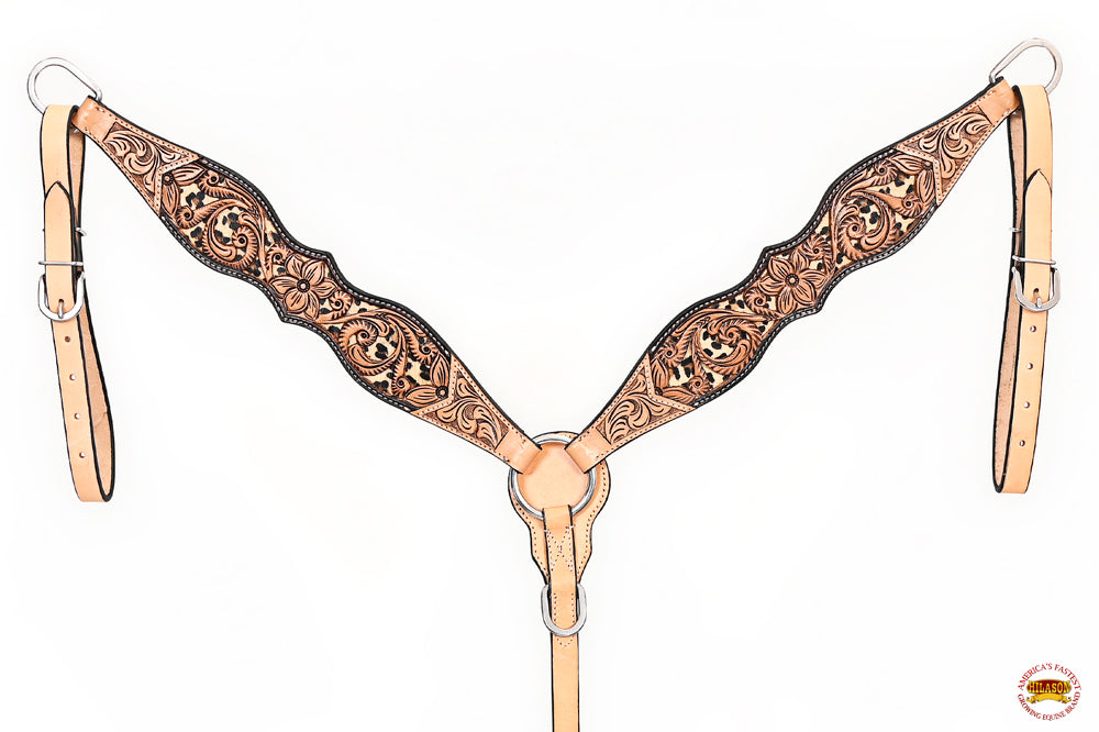 HILASON Western Horse Headstall Breast Collar Leather Tan