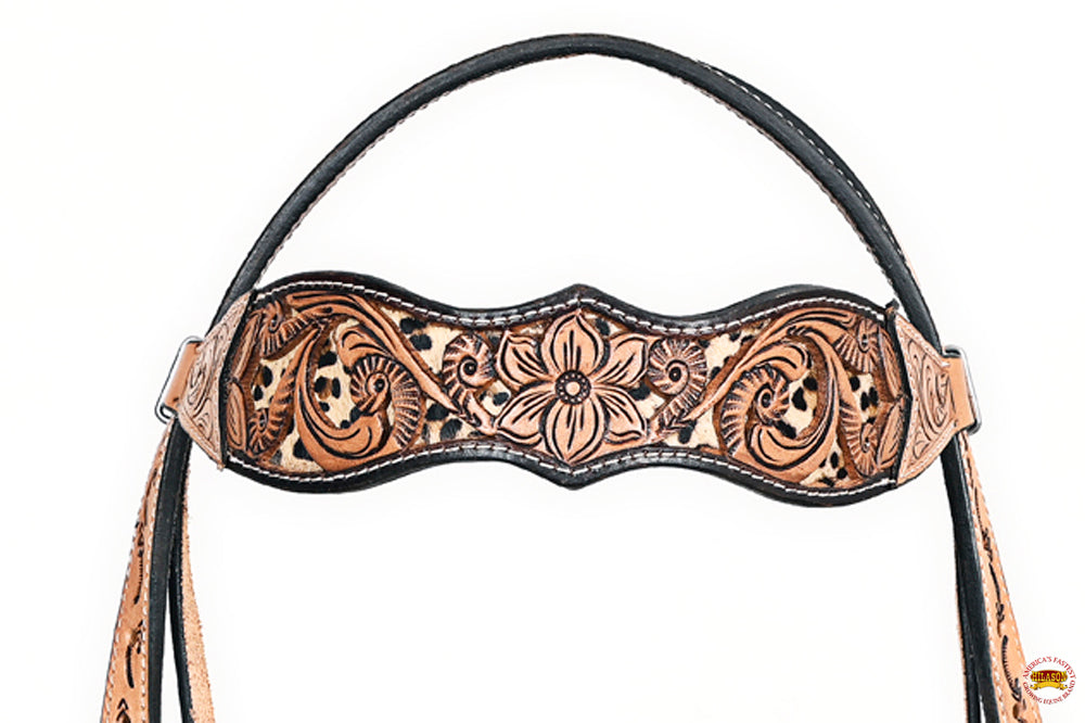 HILASON Western Horse Headstall Breast Collar Leather Tan