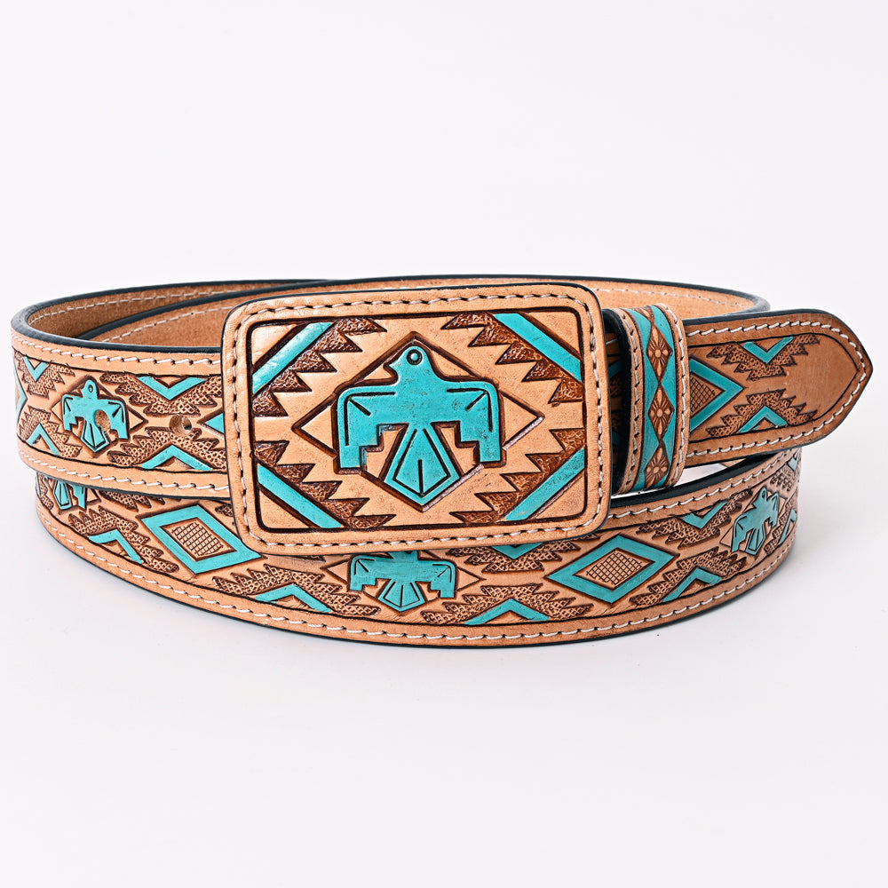 American Darling ADBLF173-L Beautifully Hand Tooled Genuine American Leather Belt Men and  Women