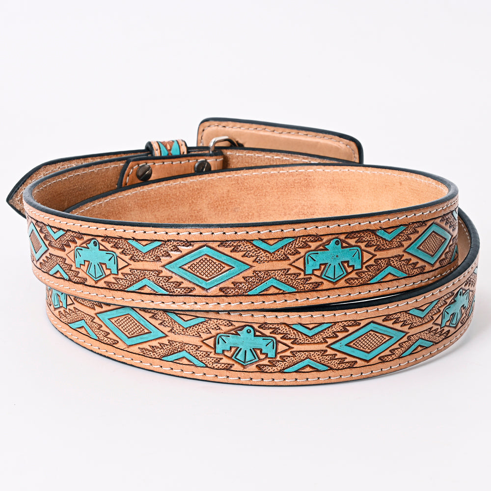 American Darling ADBLF173-L Beautifully Hand Tooled Genuine American Leather Belt Men and  Women