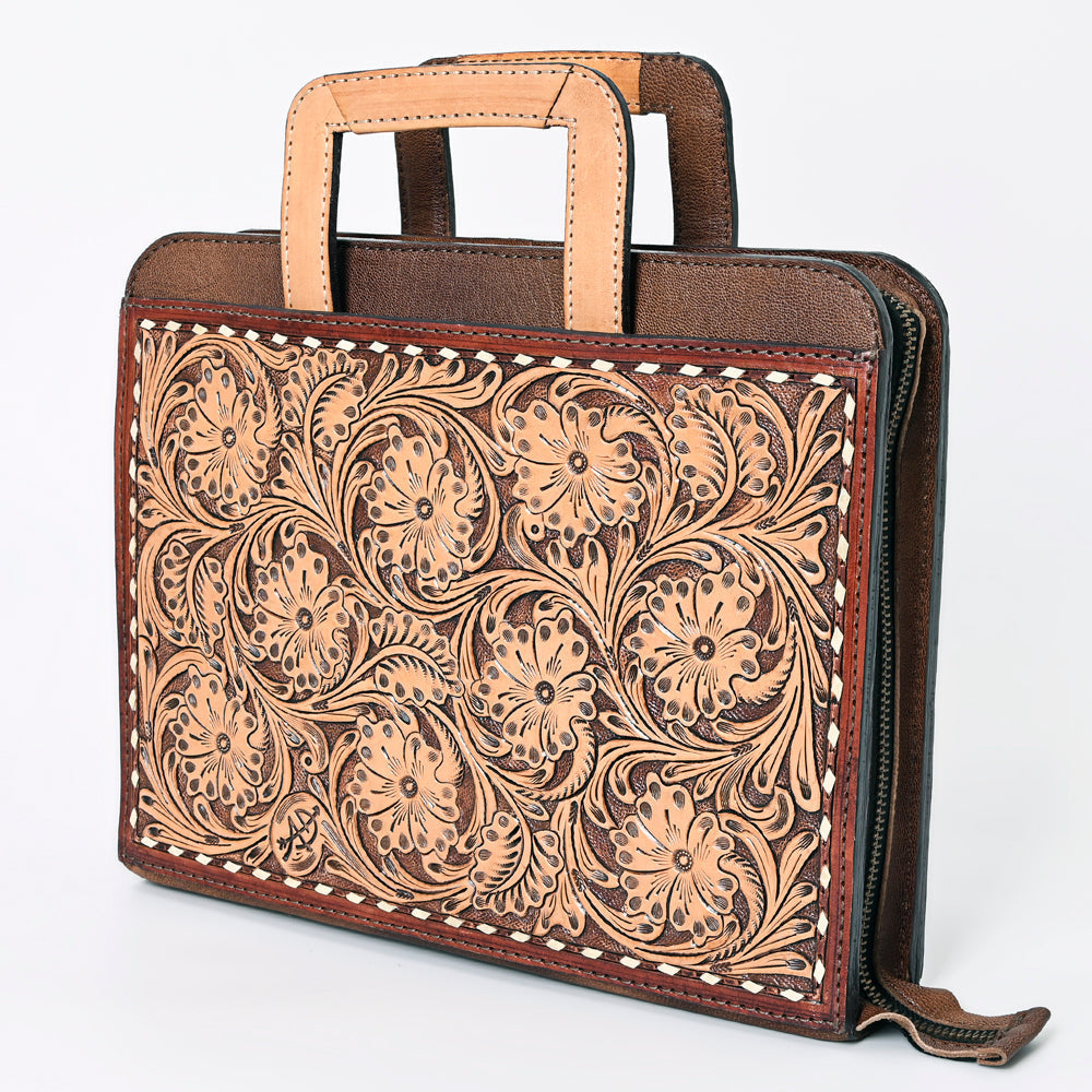 American Darling Briefcase Hand Tooled Genuine Leather Women Bag Western Handbag Purse