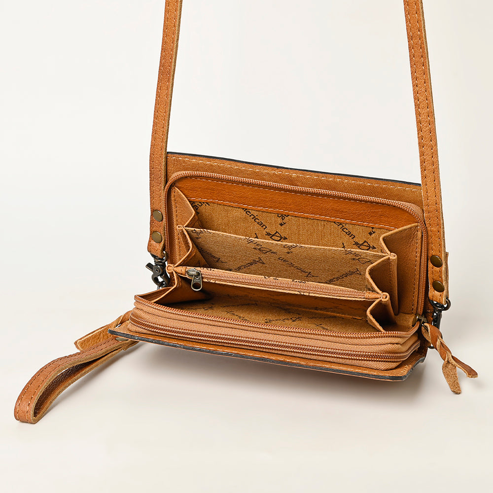 American Darling ORGANISER Upcycled Wool Genuine Leather women bag western handbag purse