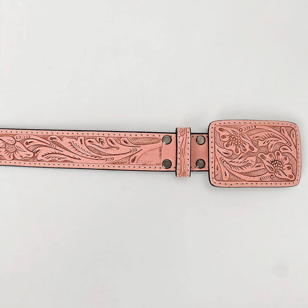 American Darling Hand Tooled Carved Unisex Genuine American Leather Belt Tan