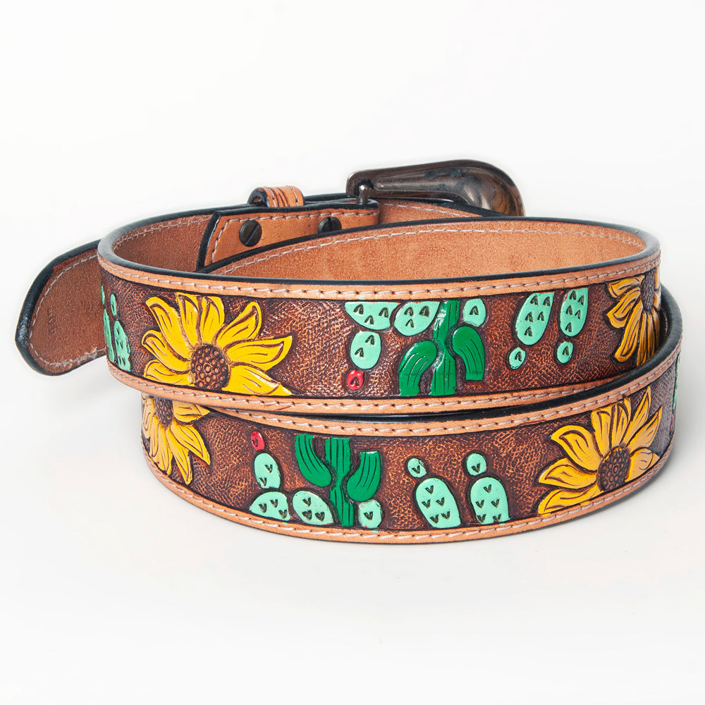 American Darling ADBLF101-L Beautifully Hand Tooled Genuine American Leather Belt Men and  Women