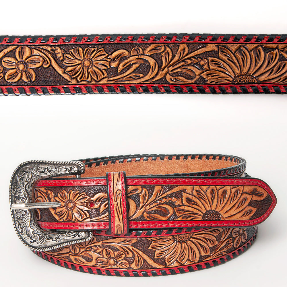 American Darling Beautifully Hand Tooled Genuine American Leather Belt Men and  Women