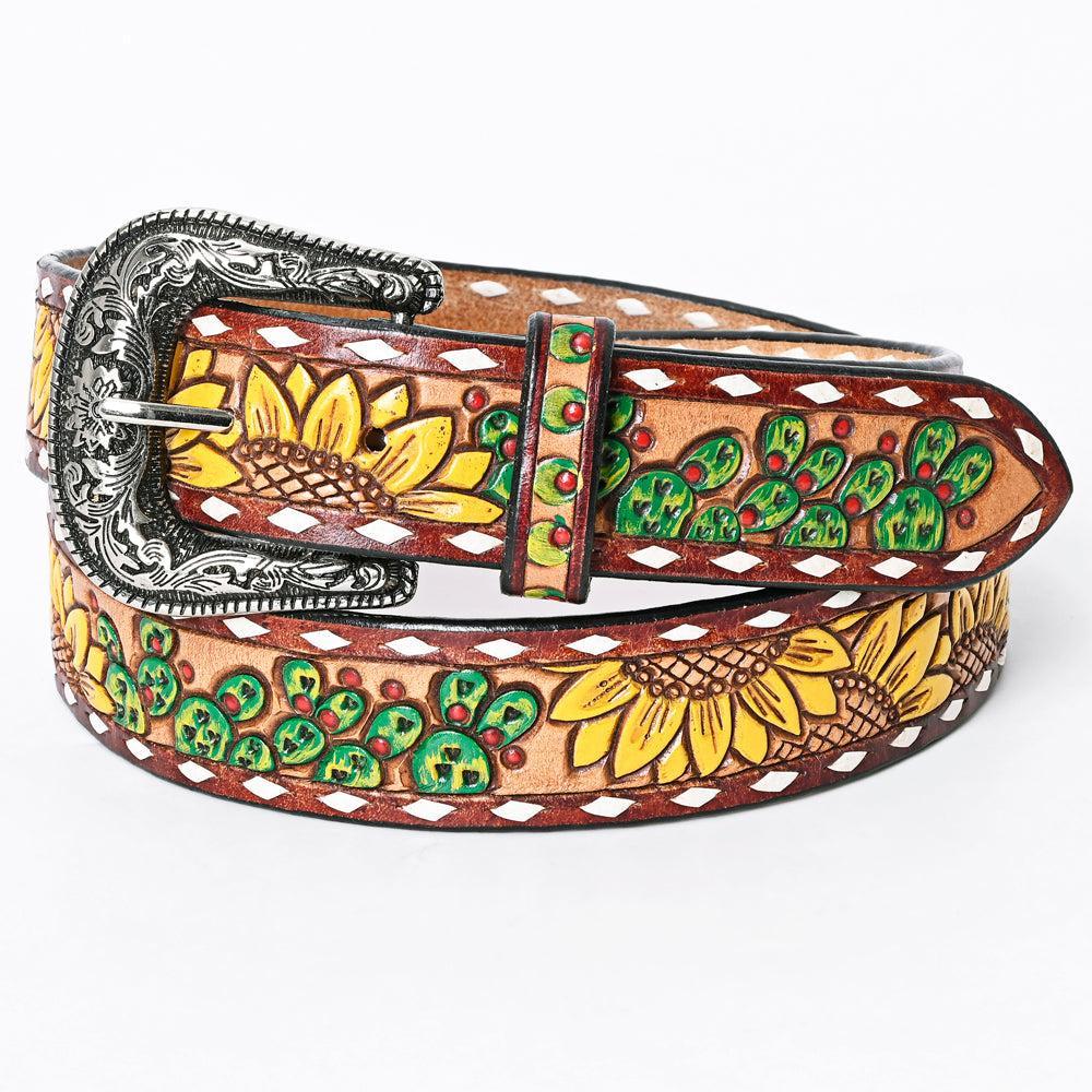 American Darling ADBLF106-L Beautifully Hand Tooled Genuine American Leather Belt Men and  Women