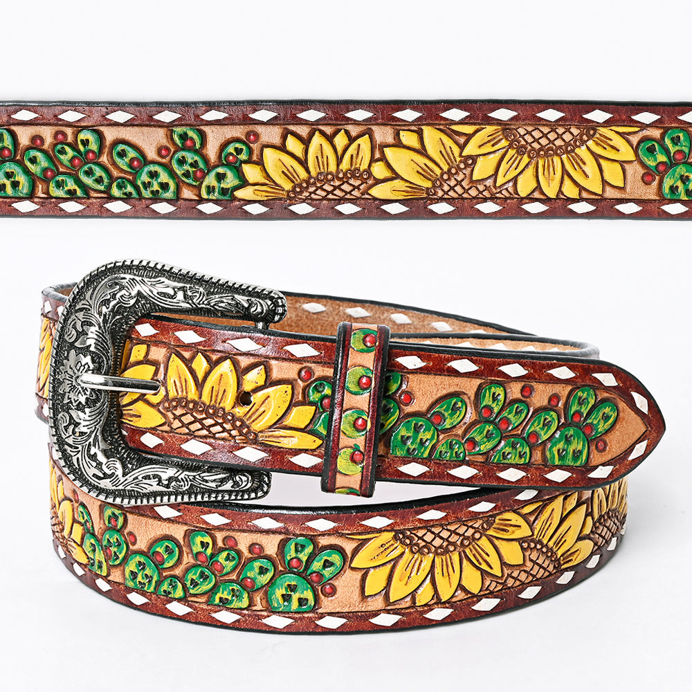 American Darling Beautifully Hand Tooled Genuine American Leather Belt Men and  Women