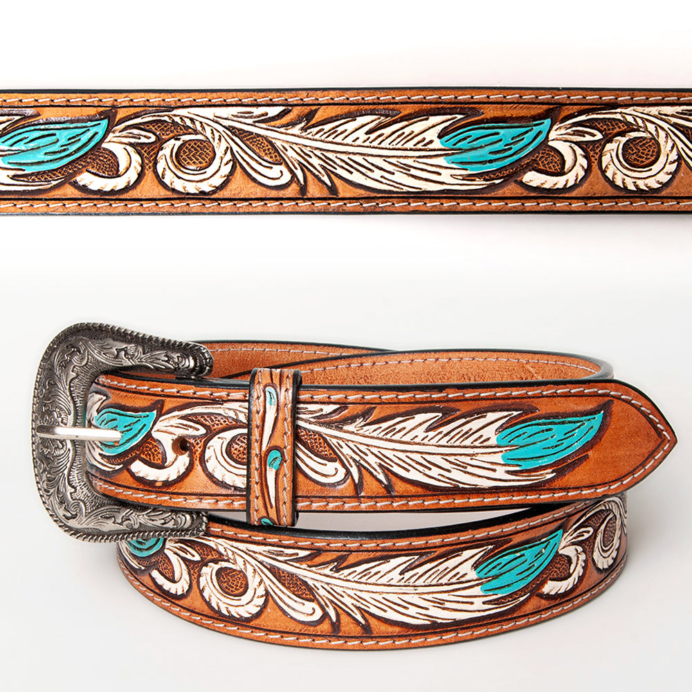 American Darling Beautifully Hand Tooled Genuine American Leather Belt Men and  Women