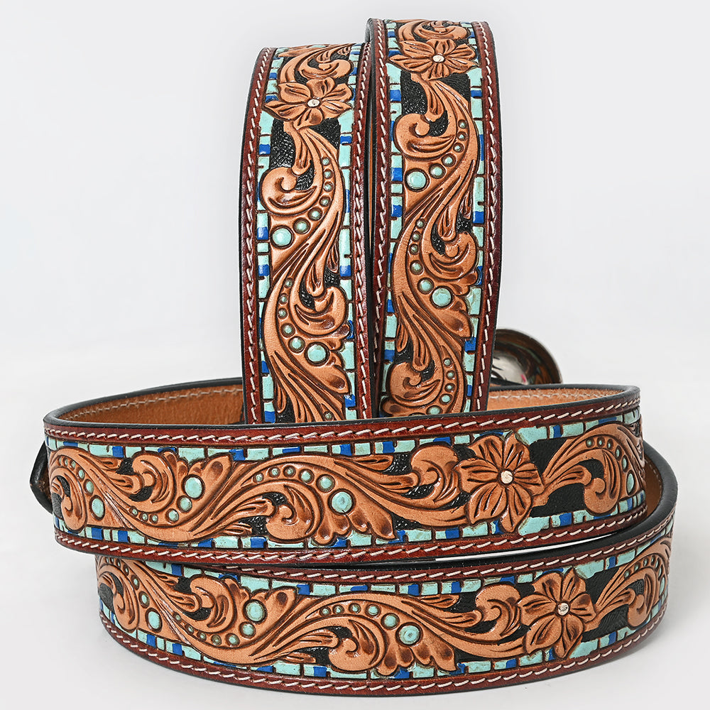 American Darling ADBLF108-L Beautifully Hand Tooled Genuine American Leather Belt Men and  Women
