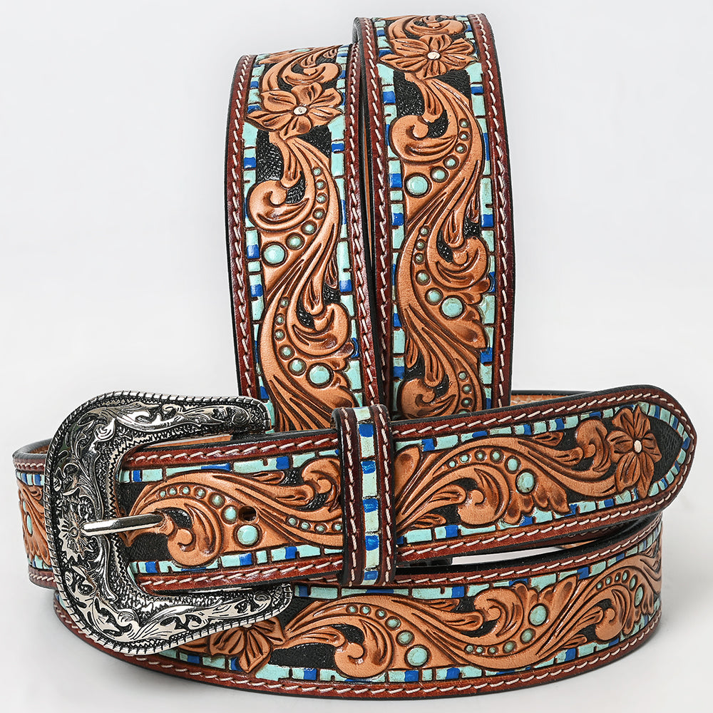 American Darling Beautifully Hand Tooled Genuine American Leather Belt Men and  Women