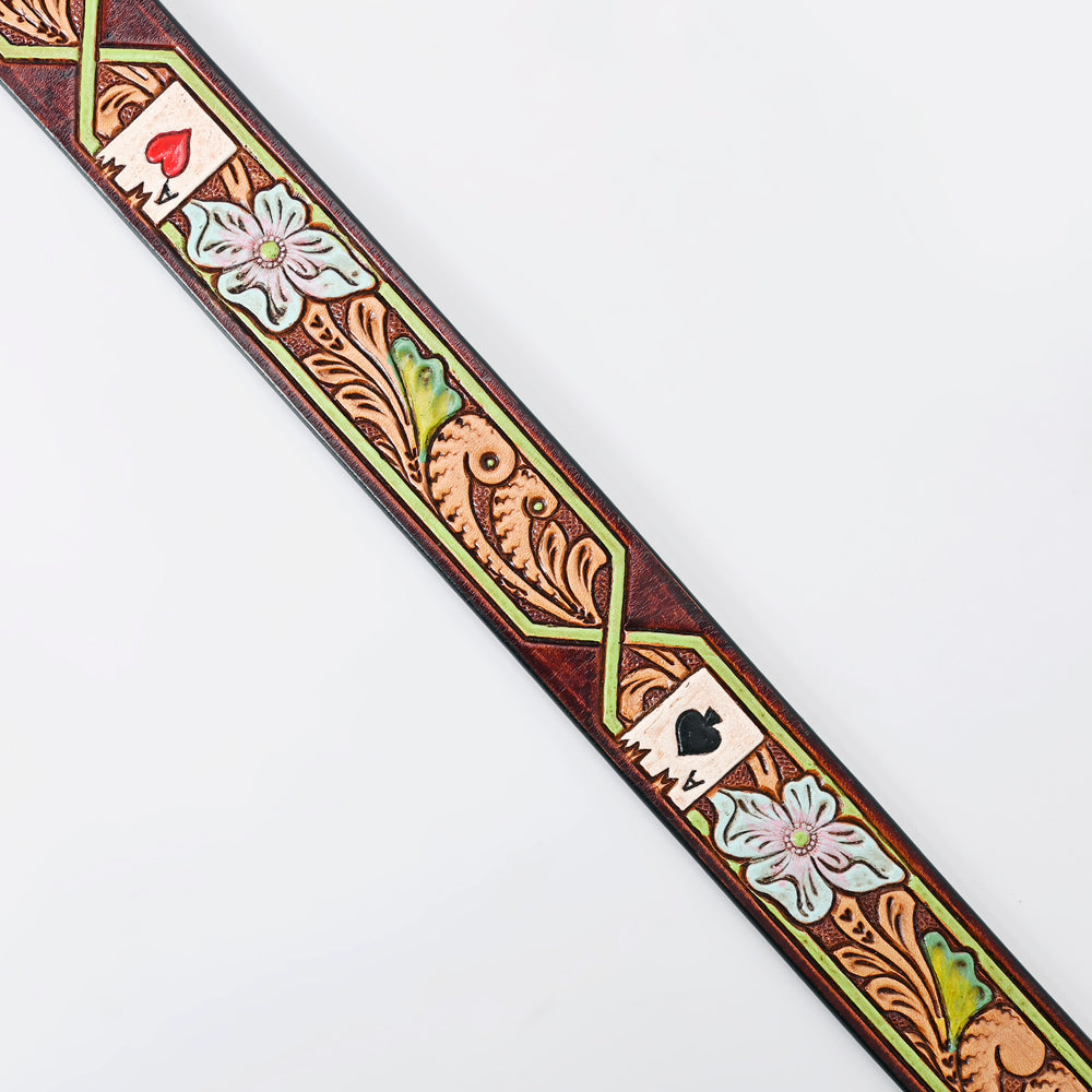American Darling ADBLF156-L Beautifully Hand Tooled Genuine American Leather Belt Men and  Women