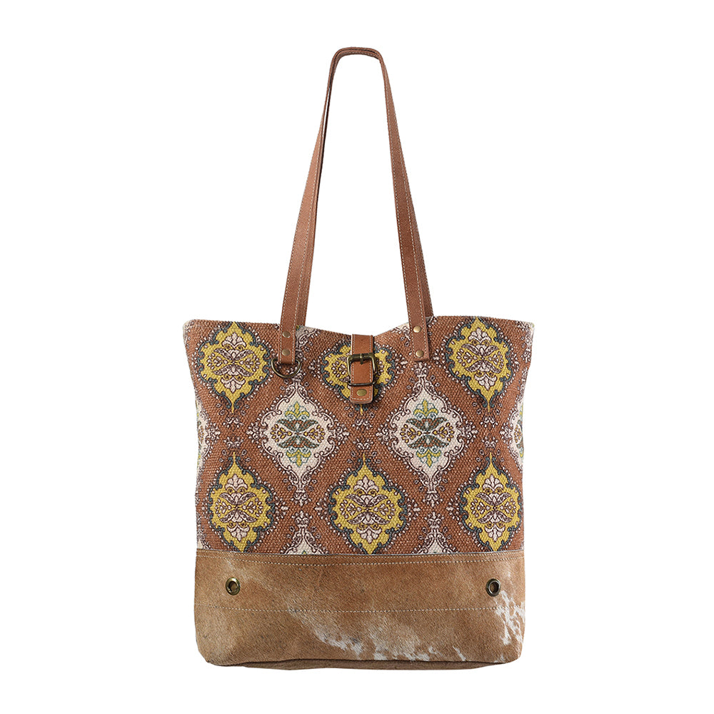 OHLAY KB237 TOTE Upcycled Wool Upcycled Canvas Hair-on Genuine Leather women bag western handbag purse