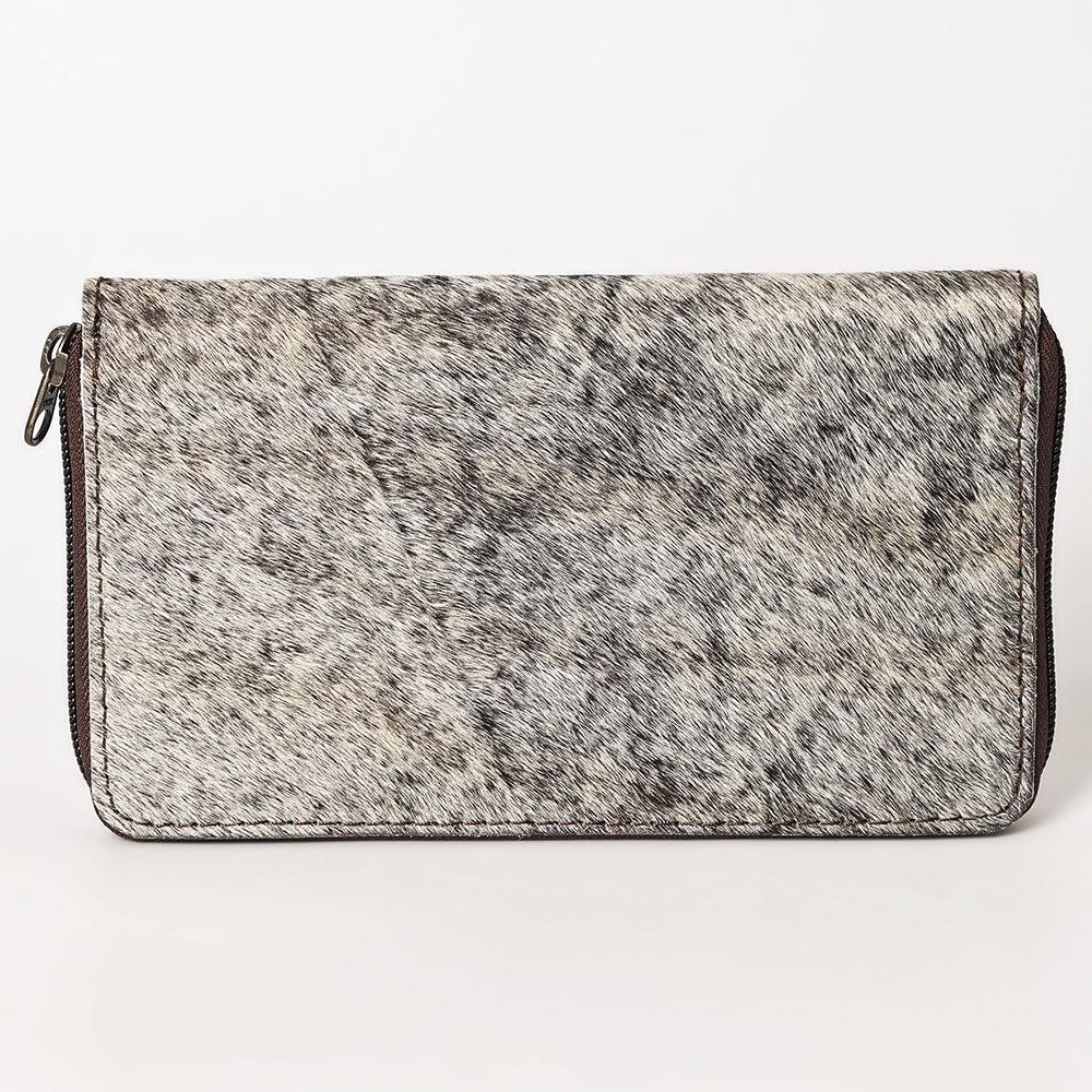 OHLAY WALLET Hand Tooled Hair-on Genuine Leather women bag western handbag purse