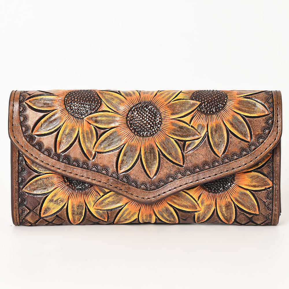 OHLAY WALLET Hand Tooled  Genuine Leather women bag western handbag purse