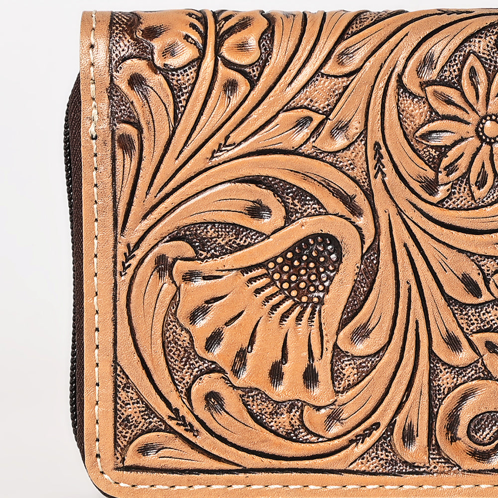 OHLAY WALLET Hand Tooled  Genuine Leather women bag western handbag purse