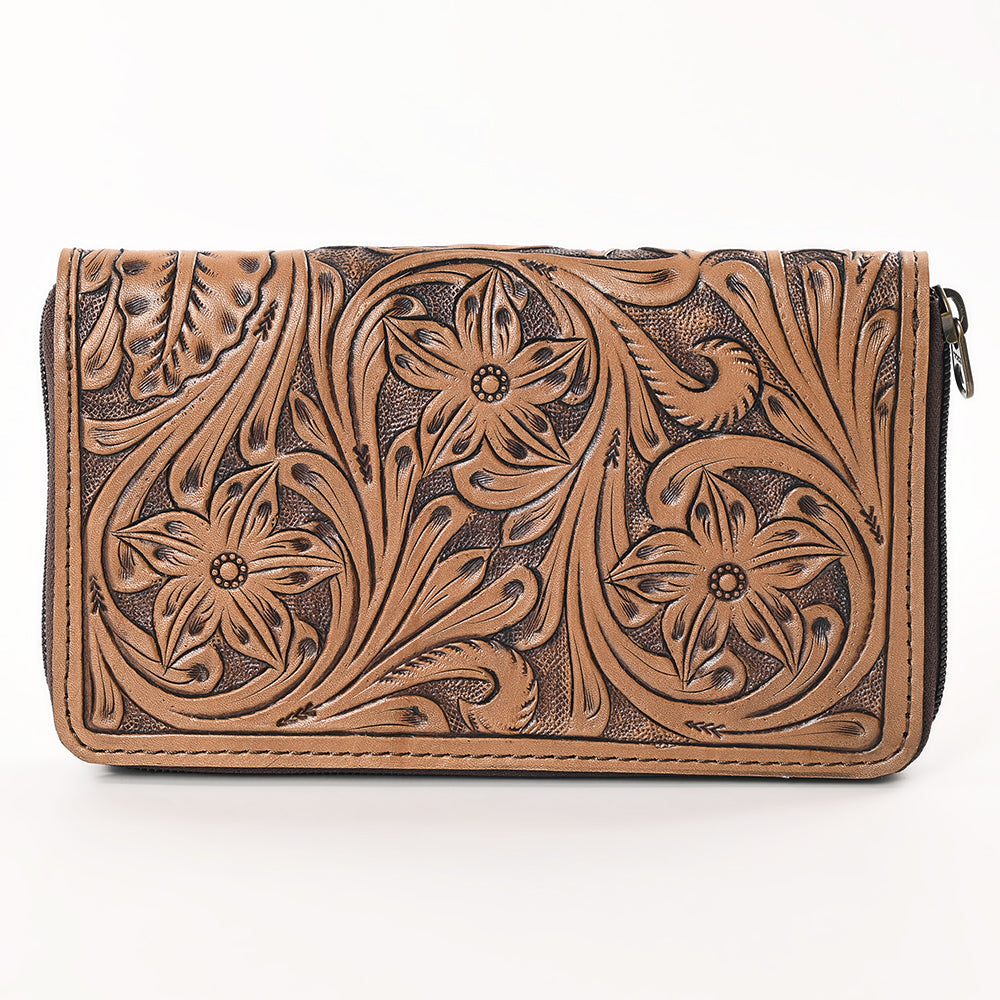 OHLAY WALLET Hand Tooled  Genuine Leather women bag western handbag purse