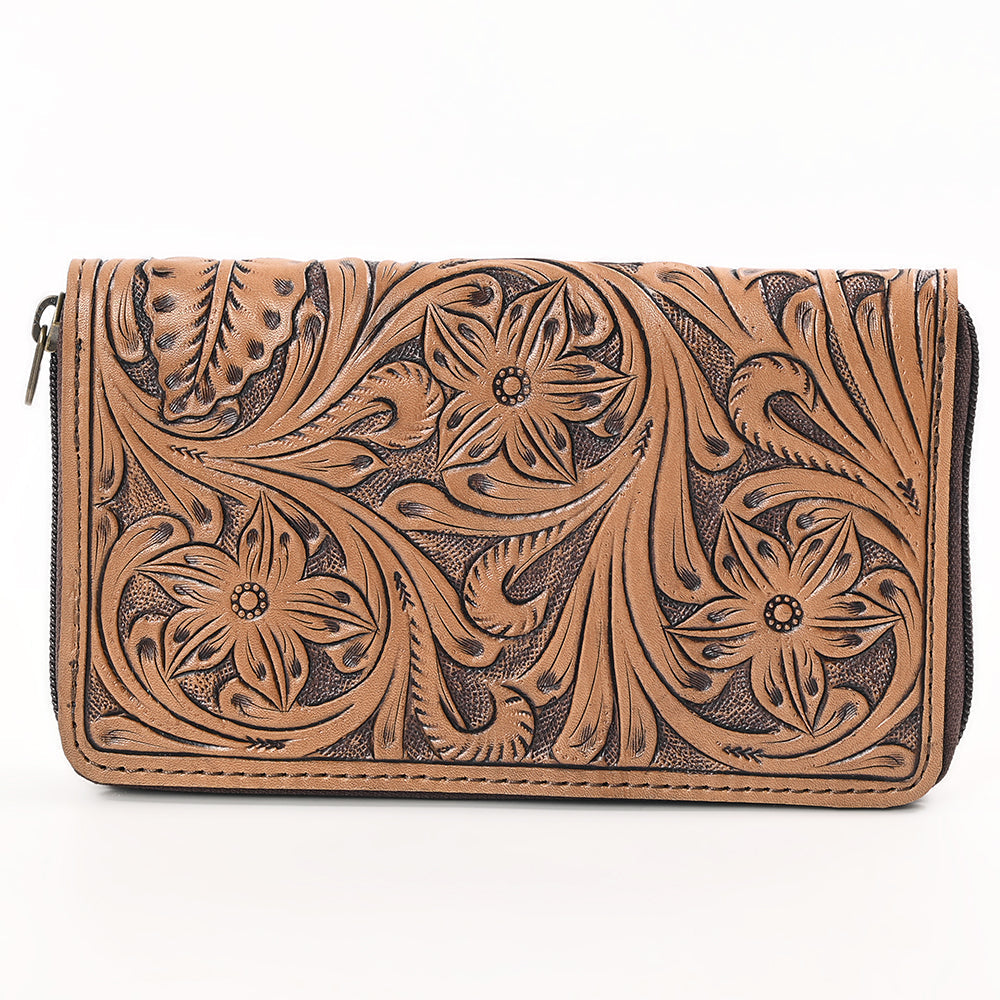 OHLAY WALLET Hand Tooled  Genuine Leather women bag western handbag purse
