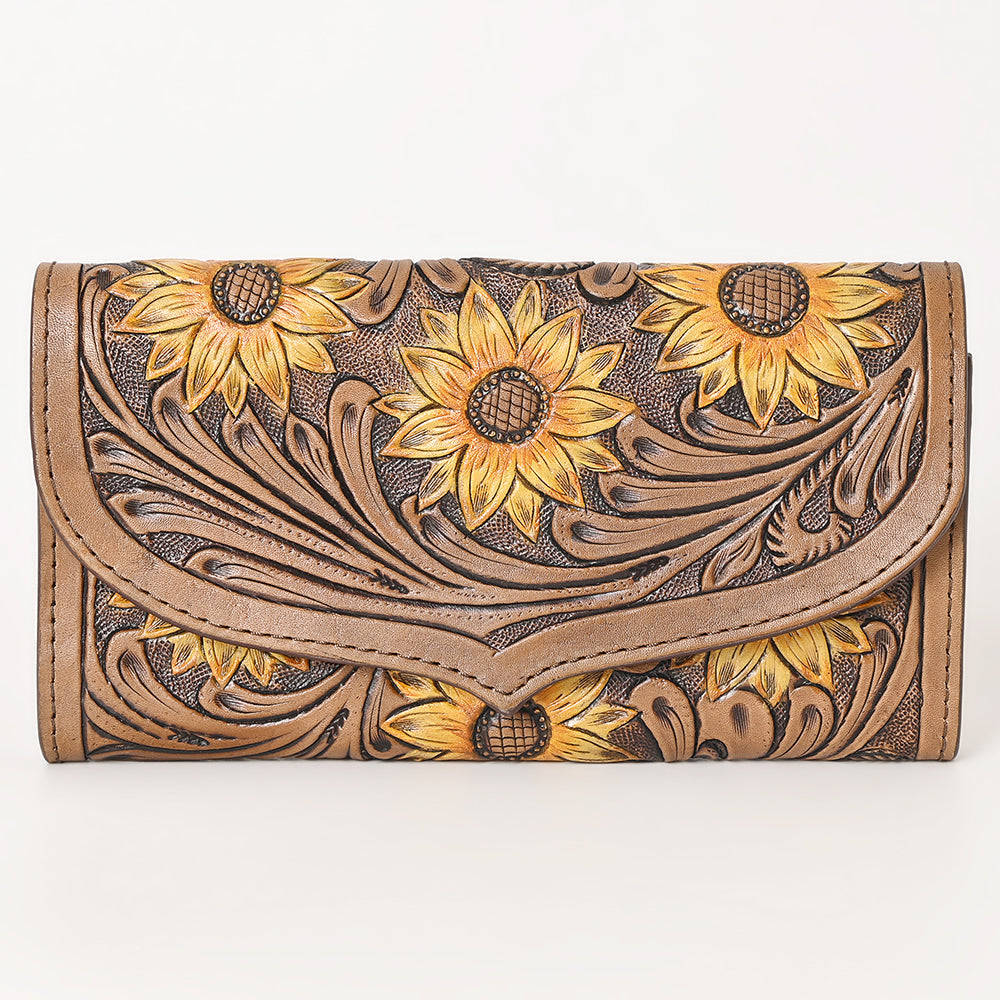 OHLAY WALLET Hand Tooled Genuine Leather women bag western handbag purse