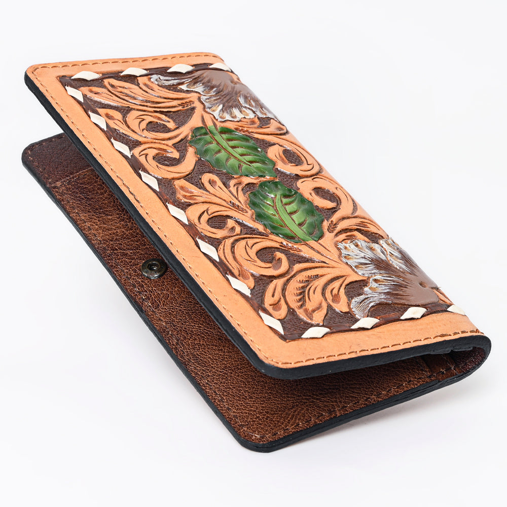 OHLAY WALLET Hand Tooled  Genuine Leather women bag western handbag purse