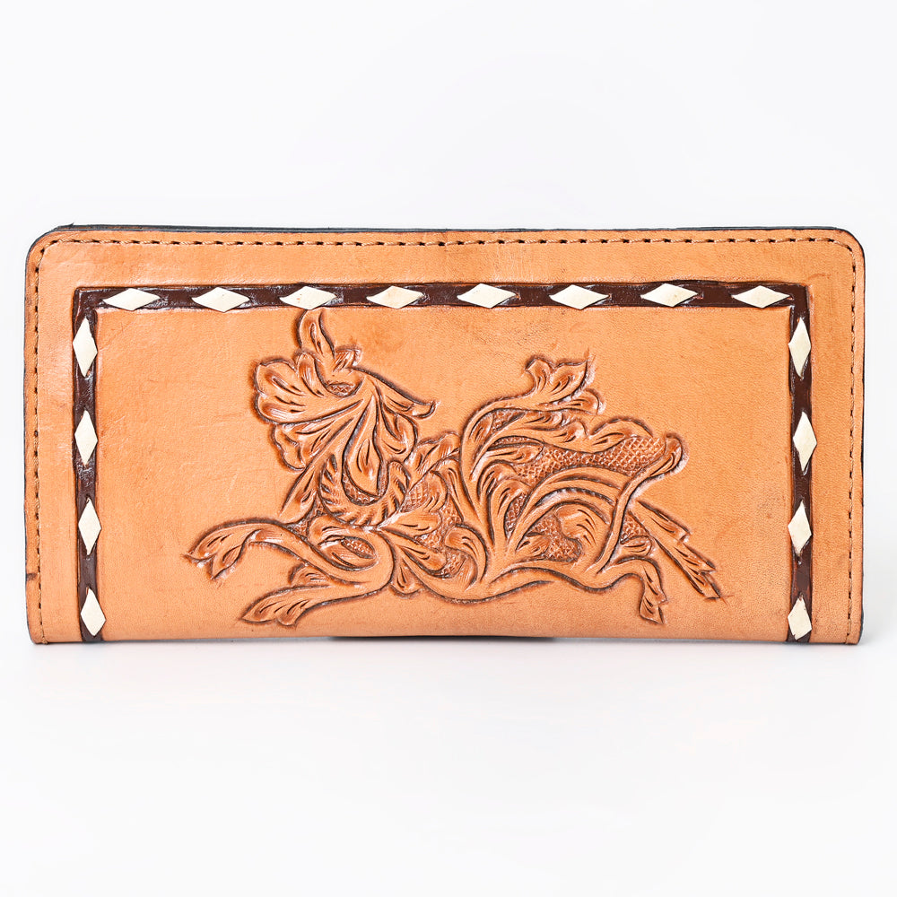 OHLAY WALLET Hand Tooled  Genuine Leather women bag western handbag purse
