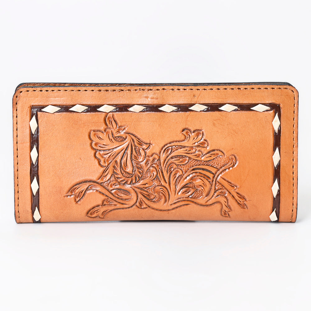 OHLAY WALLET Hand Tooled  Genuine Leather women bag western handbag purse
