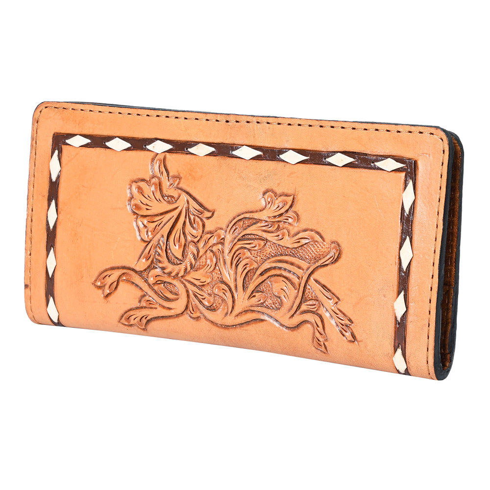 OHLAY WALLET Hand Tooled  Genuine Leather women bag western handbag purse