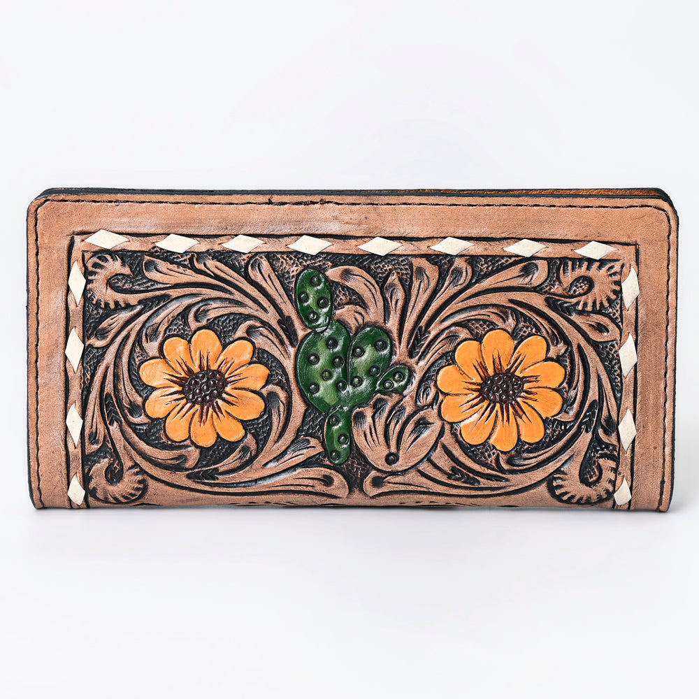 Hand Tooled Genuine Leather Western Purse For Women Vegetable Tanned Quality Cowhide